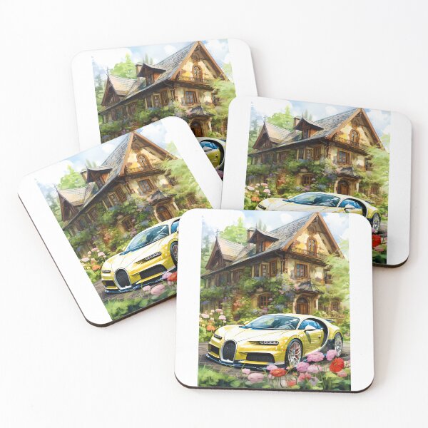 Item preview, Hypercar Parked In Vibrant Garden Beside Elegant Manor designed and sold by RevUpDesign.