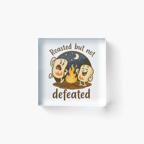 Item preview, Roasted But Not Defeated Funny Marshmallow Campfire Cartoon Cute Camping Humor Design designed and sold by DrawHandArt.