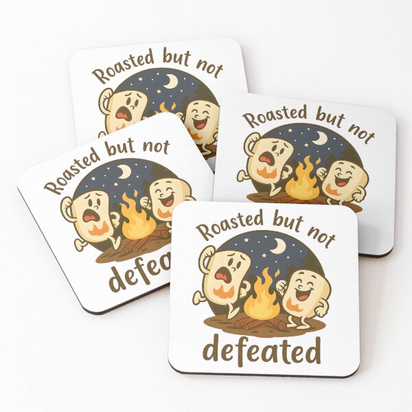 Item preview, Roasted But Not Defeated Funny Marshmallow Campfire Cartoon Cute Camping Humor Design designed and sold by DrawHandArt.