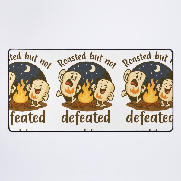 Item preview, Roasted But Not Defeated Funny Marshmallow Campfire Cartoon Cute Camping Humor Design designed and sold by DrawHandArt.