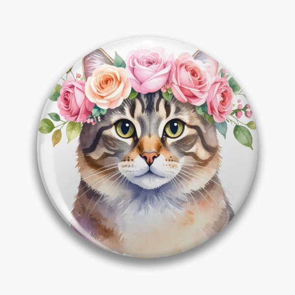 Item preview, CAT WITH FLOWER CROWN designed and sold by cubiask.