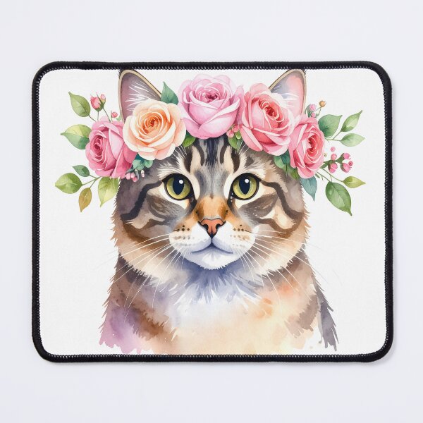 Item preview, CAT WITH FLOWER CROWN designed and sold by cubiask.