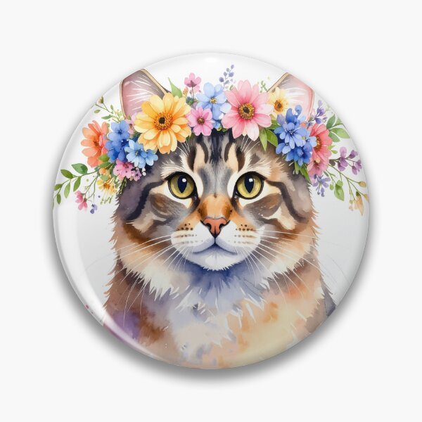 Item preview, CAT WITH FLOWER CROWN designed and sold by cubiask.