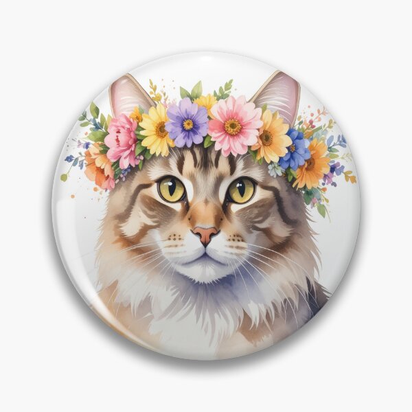 Item preview, CAT WITH FLOWER CROWN designed and sold by cubiask.