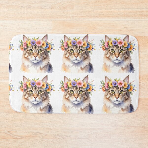 Item preview, CAT WITH FLOWER CROWN designed and sold by cubiask.