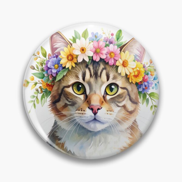 Item preview, CAT WITH FLOWER CROWN designed and sold by cubiask.