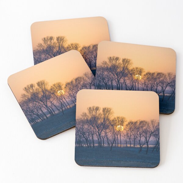 Item preview, Golden Hour Serenity - Orange and Blue Winter Sunset Landscape designed and sold by Luminari Creations.