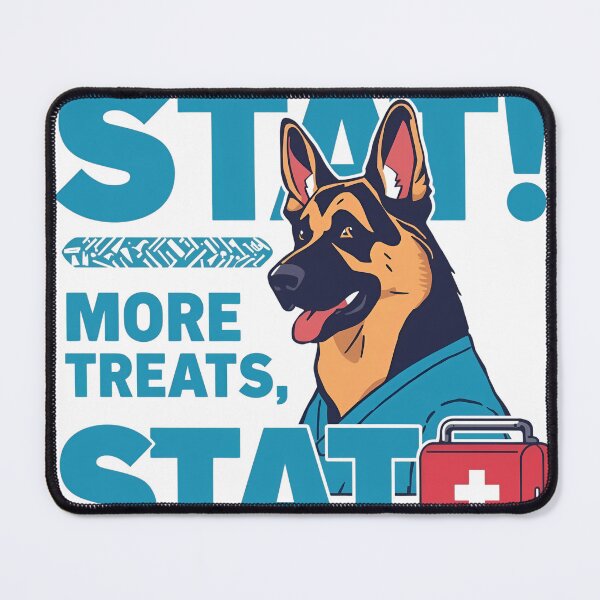 Item preview, STAT More Treats Funny German Shepherd Paramedic EMT Humor designed and sold by Dewer Shop.