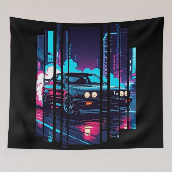 Item preview, B.W the Power of the 3 series drifting with neon smoke, retro 80s 5 designed and sold by Neon G.