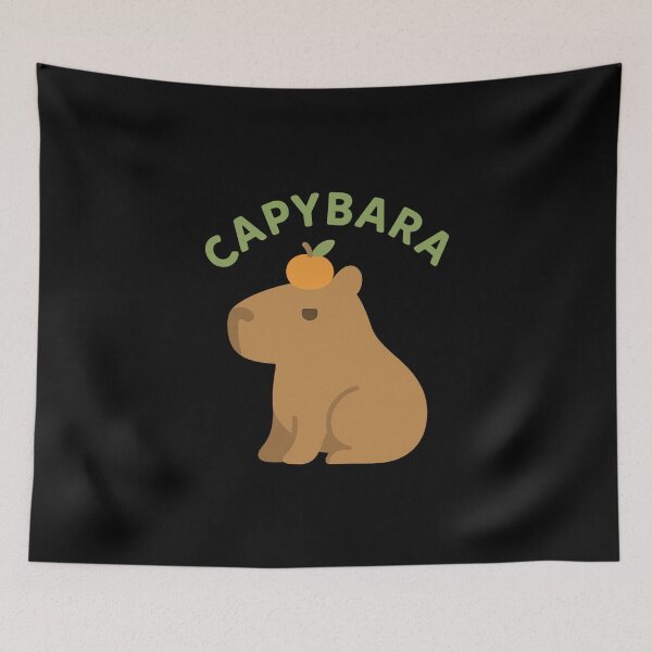 Item preview, Cute Capybara with an Orange on its Head designed and sold by RocknCat.