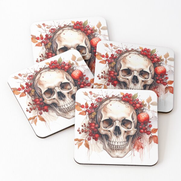 Item preview, SKULL WITH FLOWER CROWN designed and sold by cubiask.