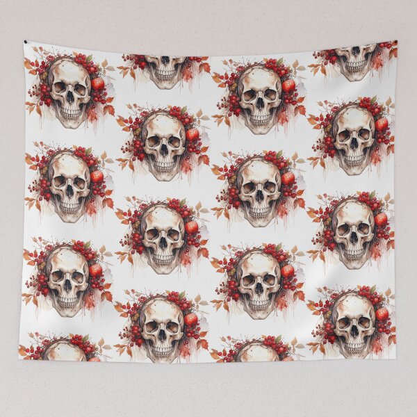 Item preview, SKULL WITH FLOWER CROWN designed and sold by cubiask.