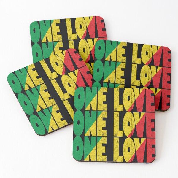 Item preview, One Love Weathered Rasta Quote designed and sold by HotHibiscus.