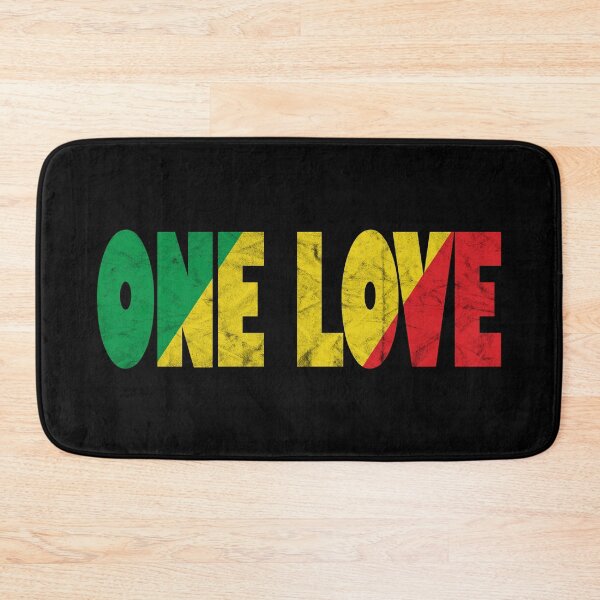 Artikelvorschau, One Love Weathered Rasta Zitat entworfen und verkauft von HotHibiscus.