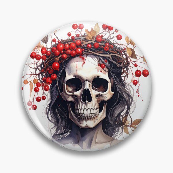 Item preview, SKULL WITH FLOWER CROWN designed and sold by cubiask.