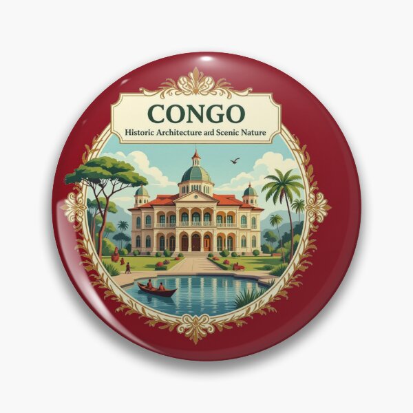 Item preview, Congo Historic Architecture and Scenic Nature – 3D Artistic Label   designed and sold by PaintMeWorld.