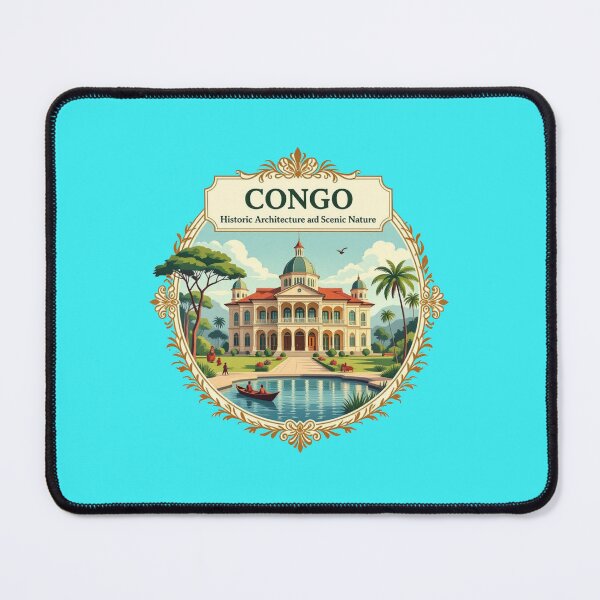 Item preview, Congo Historic Architecture and Scenic Nature – 3D Artistic Label designed and sold by PaintMeWorld.