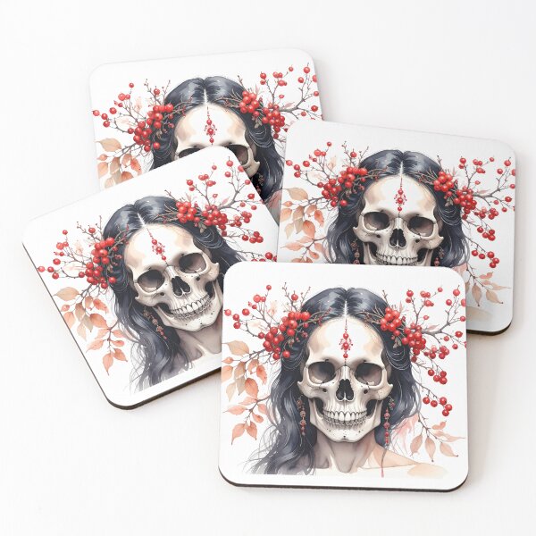 Item preview, SKULL WITH FLOWER CROWN designed and sold by cubiask.