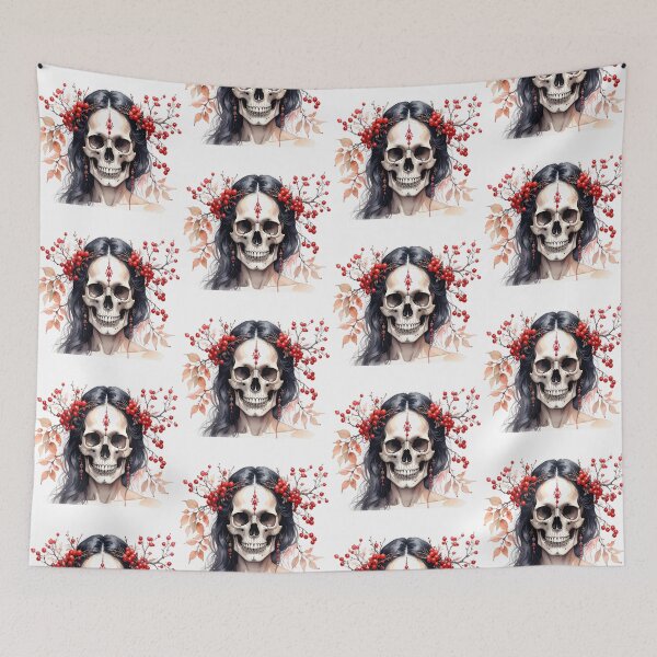 Item preview, SKULL WITH FLOWER CROWN designed and sold by cubiask.