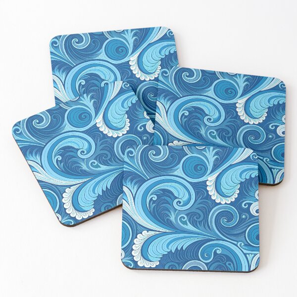 Item preview, Blue waves pattern designed and sold by trendspatterns.