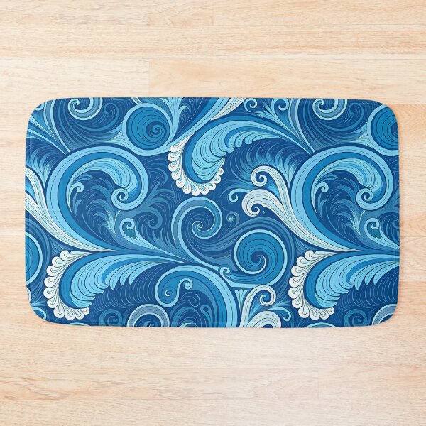 Item preview, Blue waves pattern designed and sold by trendspatterns.