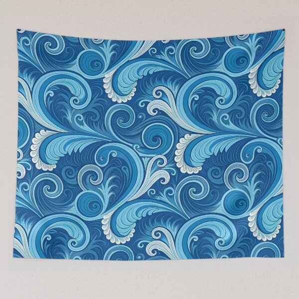 Item preview, Blue waves pattern designed and sold by trendspatterns.