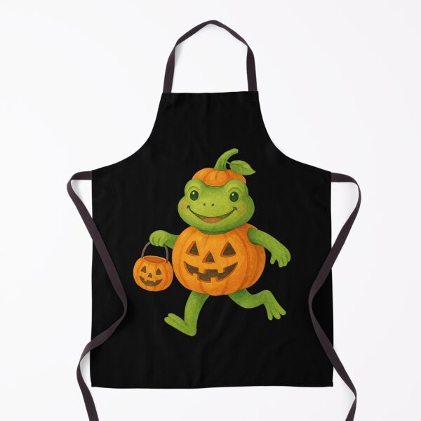 Item preview, Cute Frog in Pumpkin Costume Halloween Trick or Treat designed and sold by Tim Mendy.