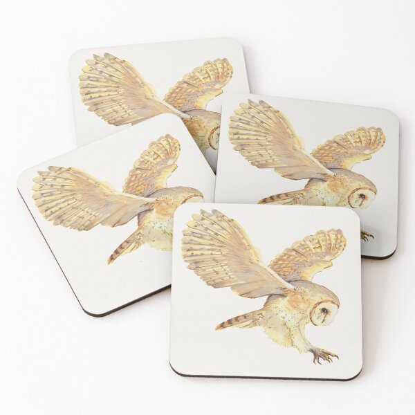 Item preview, White Barn Owl in Flight by artist Renee Machan designed and sold by RMachanArt.