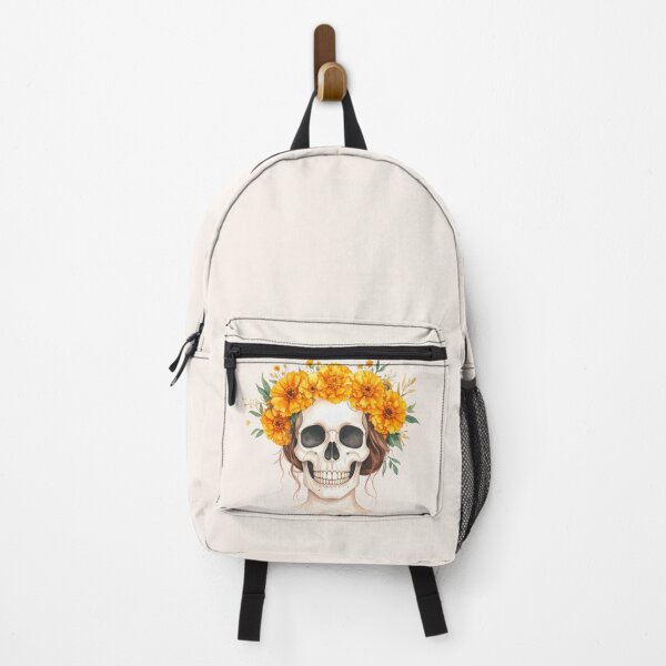 Item preview, SKULL WITH CROWN OF YELLOW FLOWERS designed and sold by cubiask.