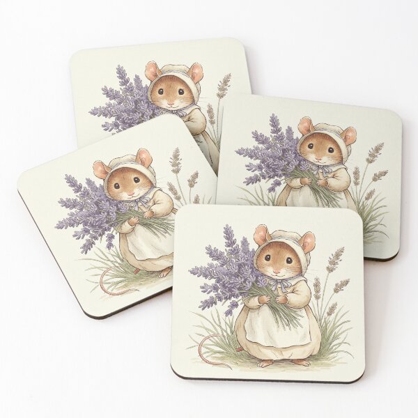 Item preview, Little Mouse with Lavender Bouquet designed and sold by Pasteltone.