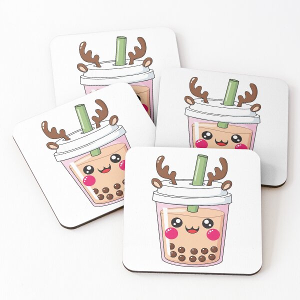 Item preview, Cute Kawaii Christmas Reindeer Bubble Tea designed and sold by istoriadesign.