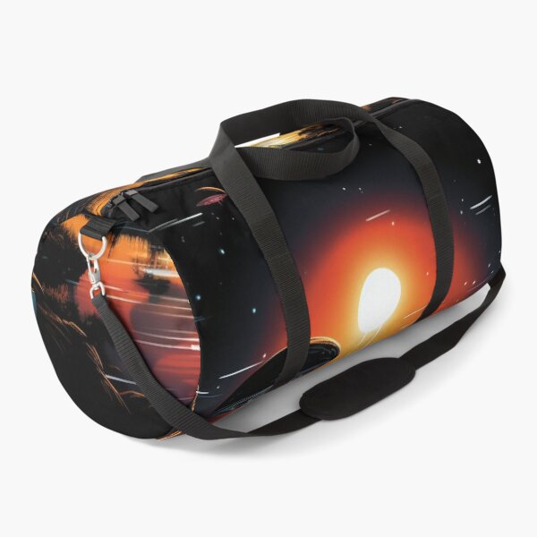 Item preview, Surreal Retro-futuristic Lake and Solar Sunset T-shirt, 80s Sci-Fi AI Art Print designed and sold by WHITE FLAME PRINTS.