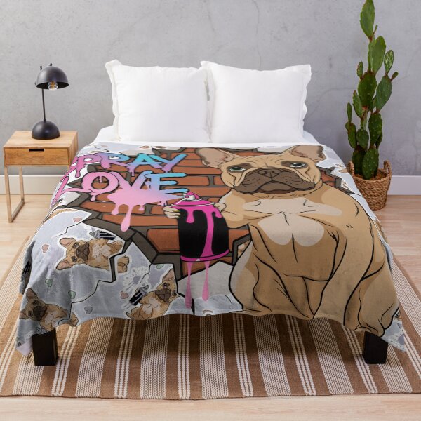Item preview, Spray Love Frenchie Pattern – Bold Graffiti Dog Design (Statement Edition) designed and sold by blaze_art.