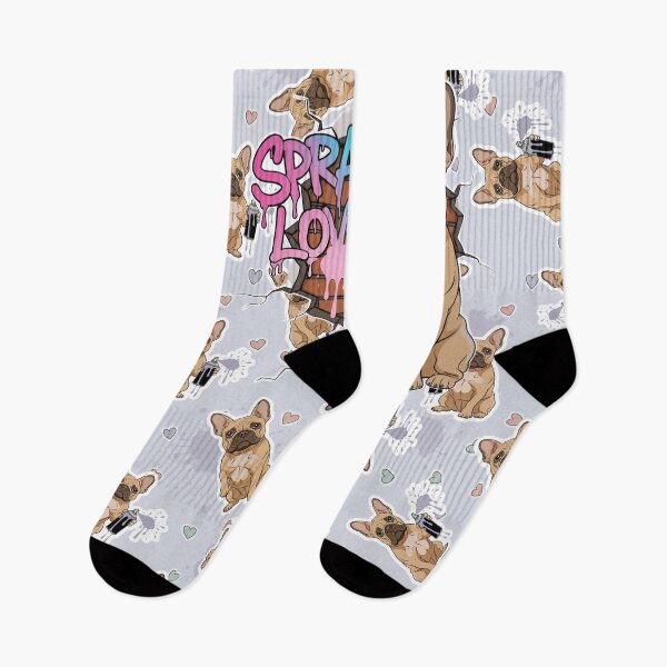 Item preview, Spray Love Frenchie Pattern – Bold Graffiti Dog Design (Statement Edition) designed and sold by blaze_art.