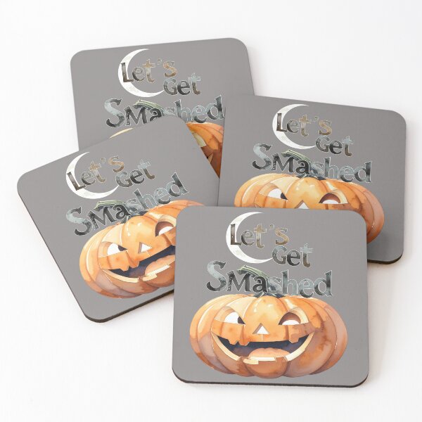 Item preview, Let's get smashed, get drunk, pumpkin Halloween designed and sold by LiskoDesign.