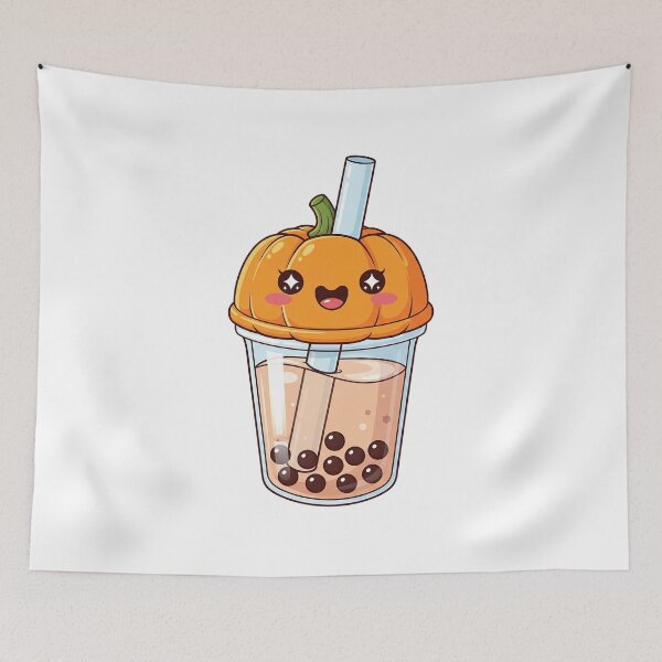 Item preview, Cute Kawaii Pumpkin Bubble Tea designed and sold by istoriadesign.