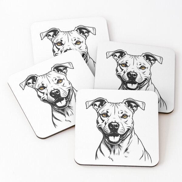 Item preview, Fierce and Loyal Pitbull – Bold Black Dog Illustration with Golden Eyes designed and sold by Sandy's Cheeky Studio.