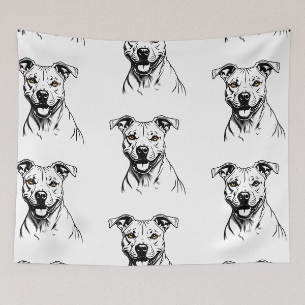 Item preview, Fierce and Loyal Pitbull – Bold Black Dog Illustration with Golden Eyes designed and sold by The Sandy Design Store.