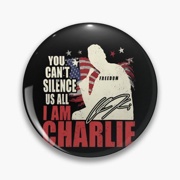 Item preview, Charlie Kirk "You Can't Silence Us All I Am Charlie" Freedom Signature  designed and sold by JeyVel.