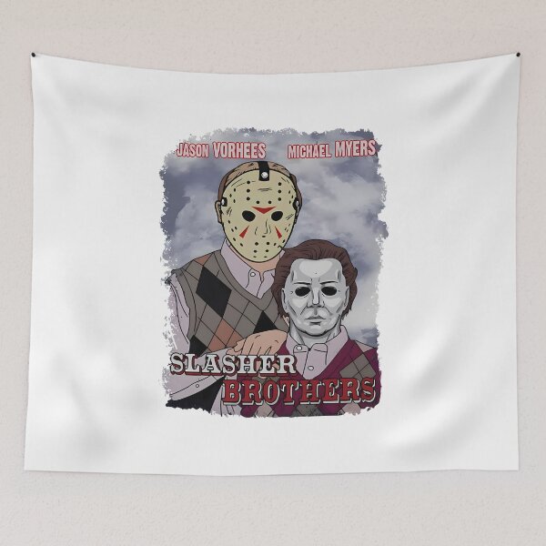 Item preview, Slasher Brothers: Funny Halloween Duo Parody Art designed and sold by ChaaiTee.