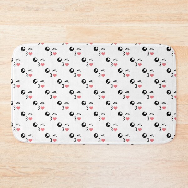 Item preview, Cute kawaii winky kiss mouth heart face pattern designed and sold by BlushyPrint.