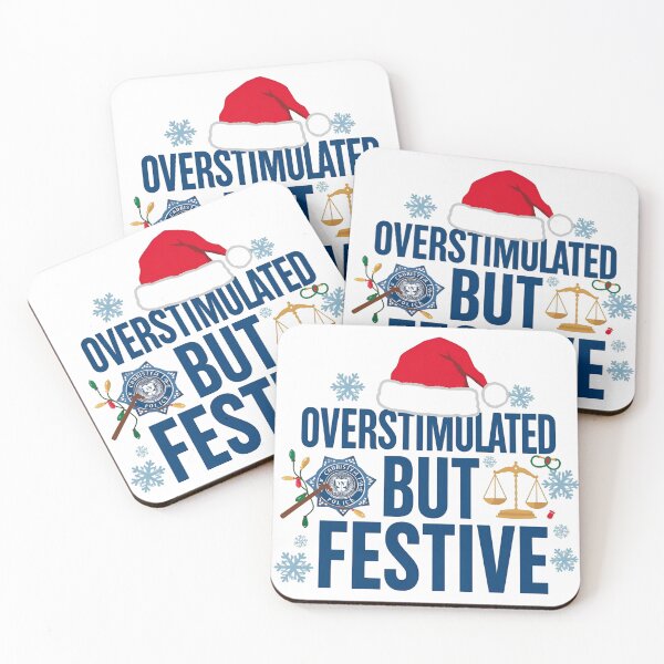 Item preview, Overstimulated But Festive – Law Enforcement Xmas | Police Christmas Humor Tee designed and sold by Lunaria Arts.