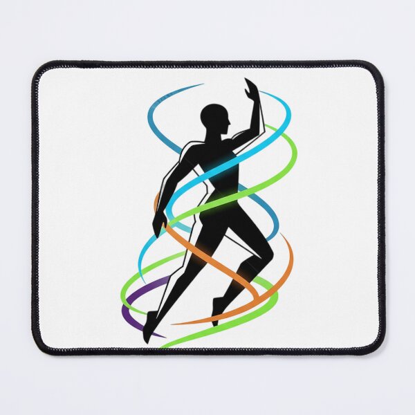 Item preview, Yoga Energy Flow – Silhouette with Colorful Spirit Ribbons designed and sold by SaicoGN.