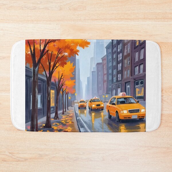 Item preview, Autumn in New York City – Cozy Fall Street Scene with Yellow Cabs designed and sold by The Sandy Design Store.