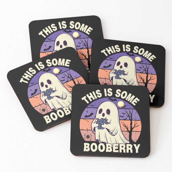 Item preview, Booberry Ghost Funny Halloween Retro Spooky Pun Tee designed and sold by MotivaChic.