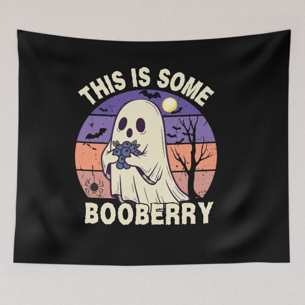 Item preview, Booberry Ghost Funny Halloween Retro Spooky Pun Tee designed and sold by MotivaChic.