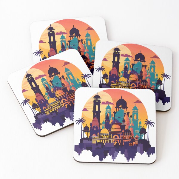 Item preview, Sunset Oriental Cityscape – Colorful Fantasy Architecture designed and sold by DesignArtist.ia.