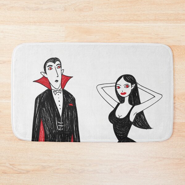 Item preview, Vampire count Dracula and his hypnotic bride  illustration halloween art designed and sold by Vintage Designs +.