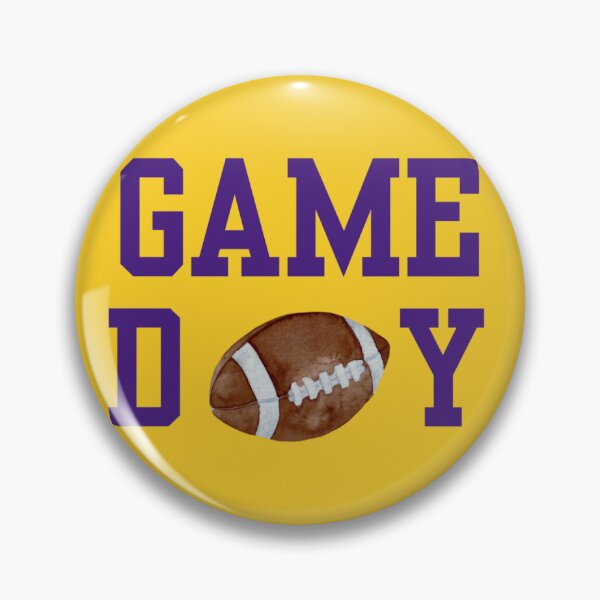 Item preview, LSU Football Pin Button  designed and sold by Kickoff Buttons.