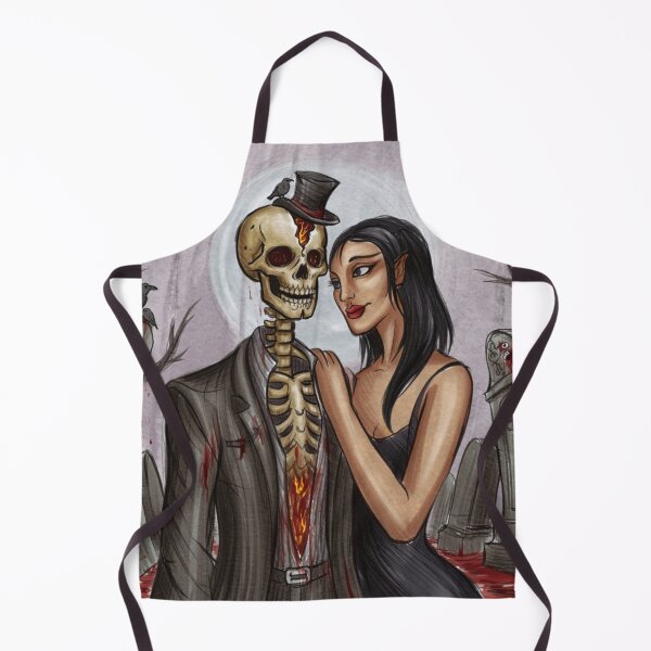 Item preview,   Fancy dapper Skeleton man and Vampire girl cool horror art designed and sold by Vintage Designs +.